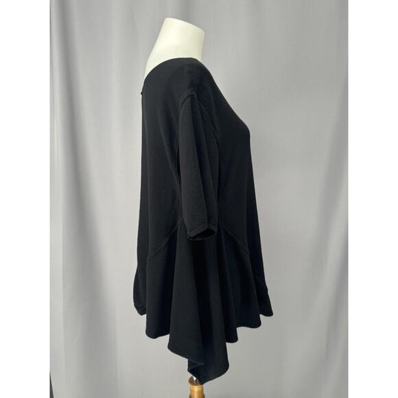 Tienda Ho Shirt Womens One Size Black Tunic Asymmetrical Rayon Cotton Whimsigoth - Picture 4 of 10